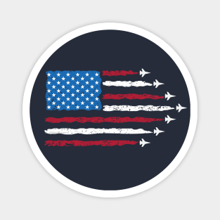 Patriotic Red White Blue USA Flag Fighter Jets Magnet